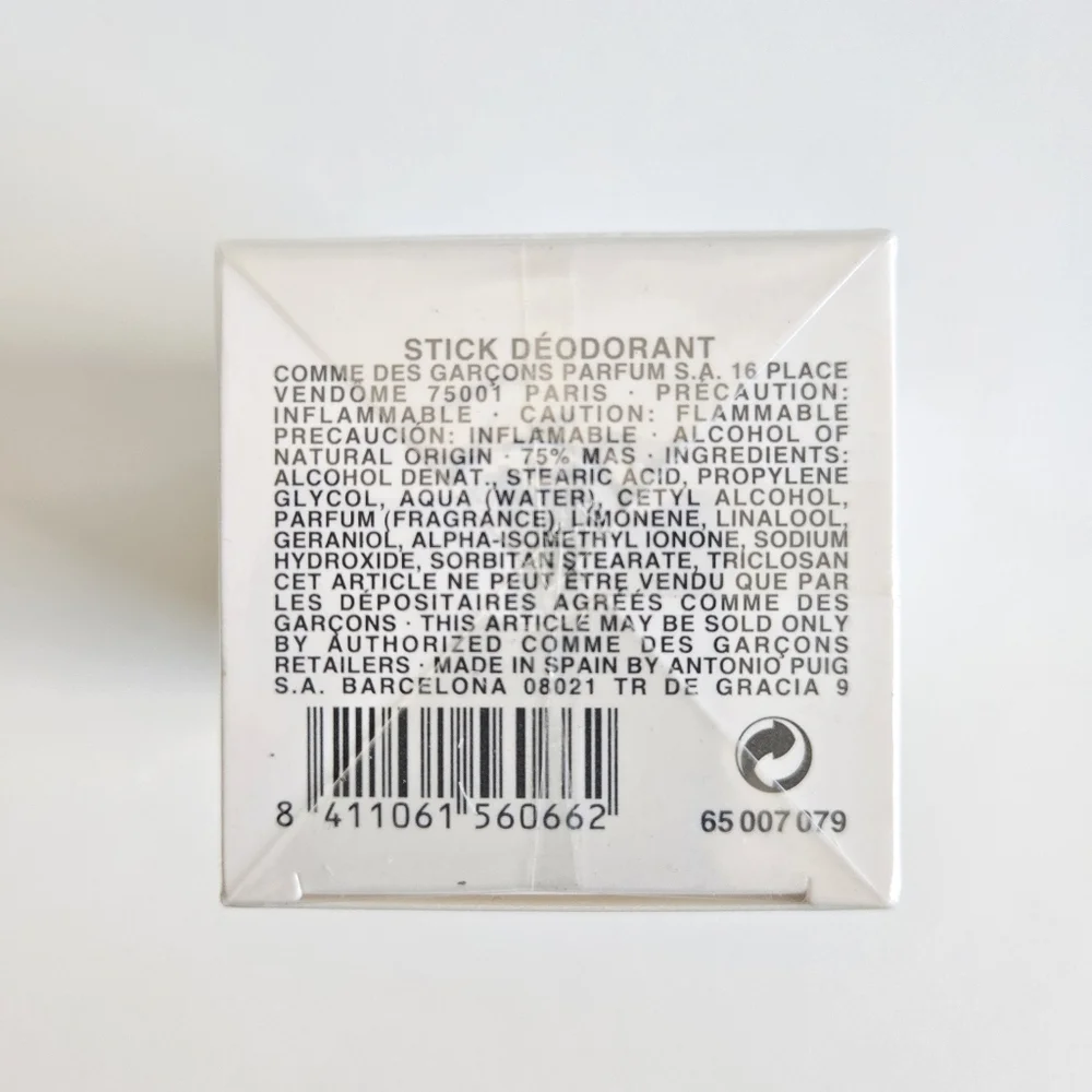New Comme Des Garcons-2 Man DEO-stick 75 ml New In Box Sealed Packaging
